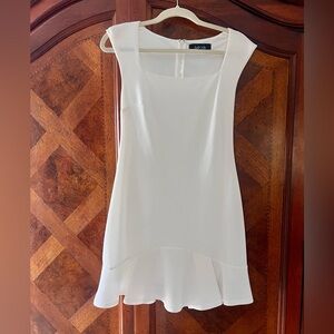 Fabrik White Sleeveless Square Neck Dress